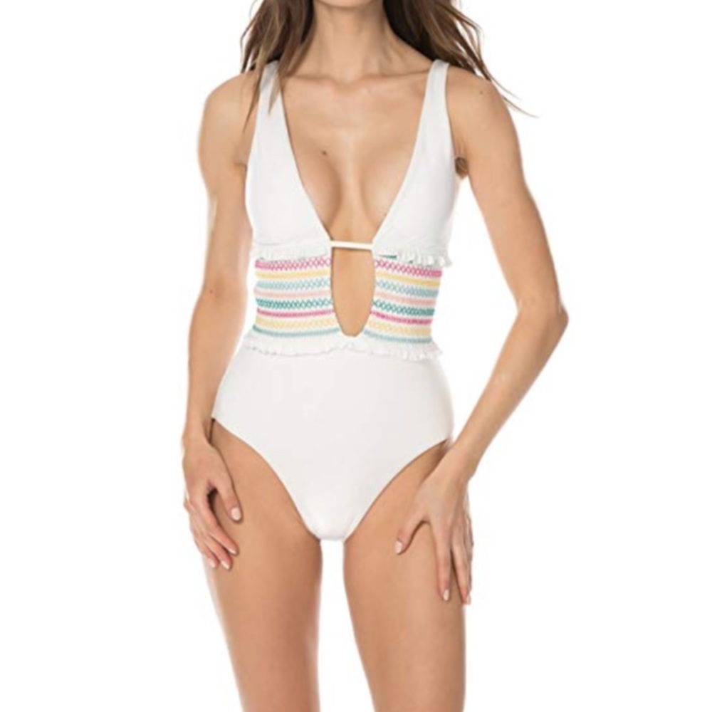 NWOT Isabella Rose smocked White one piece swim